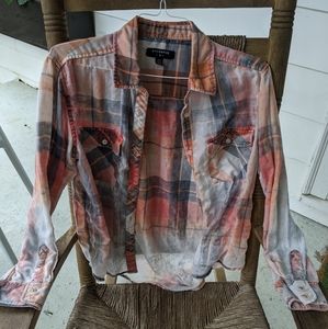 COPY - Plaid Button Down Orange/Red